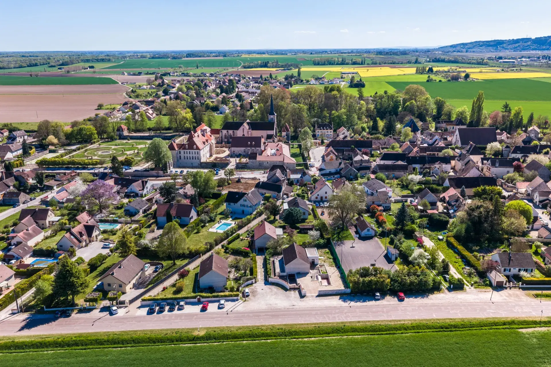 Vue aérienne de Gilly-lès-citeaux